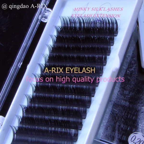 

0.18*D*9mm/11mm/13mm/15mm 4pc/lot excellent quality super hot mixed soft A-RIX mink silk eyelash extension individual eyelash
