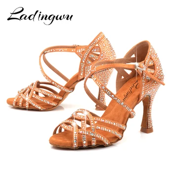 

Ladingwu Latin Dance Shoes Girls Ballroom Dance Shoes Square Dance Shoe For Women Ladies Salsa Shoes High Heel Soft Comfortable