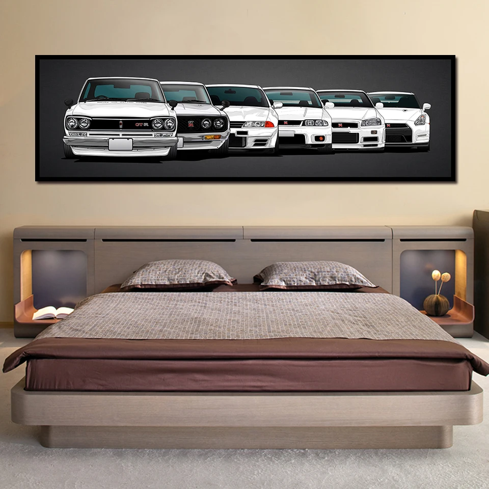 

Canvas Hd Prints Modern Home Decoration Wall Art Nissan Skyline Gtr Car Painting Poster Modular Picture For Living Room Artwork