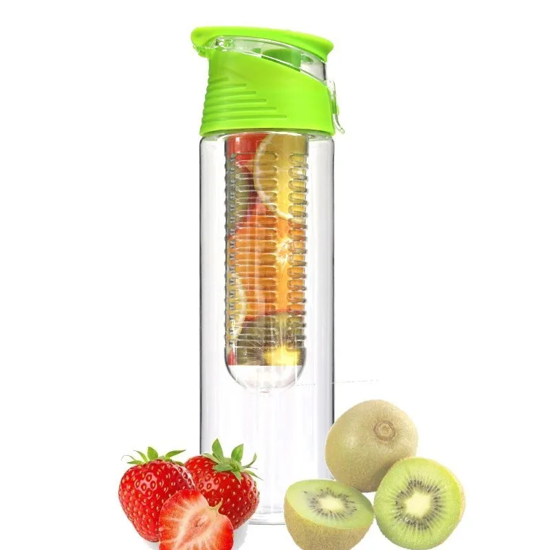 Soffe Bpa бесплатно пластиковая бутылка для фруктовой воды с заваркой чая 800 мл соковыжималка для походов и путешествий спортивные бутылки для питьевой воды - Цвет: Зеленый
