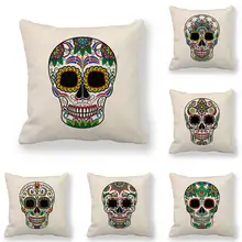 45cm*45cm Cushion cover skull linen/cotton pillow case sofa and Home decorative pillow cover 45cm*45cm Cushion cover skull linen/cotton pillow case sofa and Home decorative pillow cover