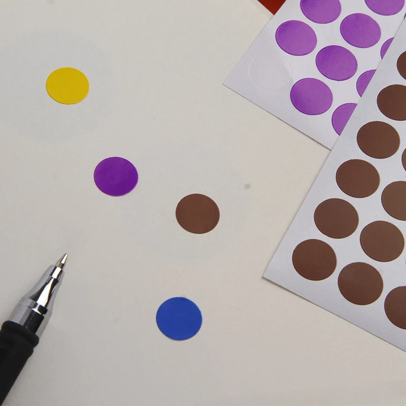 12 листов/упаковка 10 мм круглые цветные клейкие этикетки Dot sticker