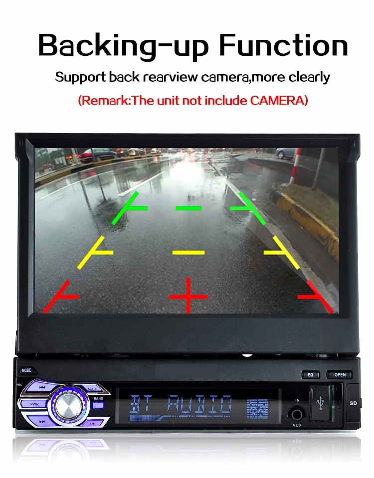 1Din автомобильный аудио HD цифровой " HD выдвижной сенсорный экран стерео MP5 плеер камера заднего вида Bluetooth громкая связь Авторадио