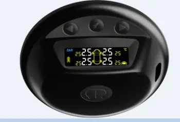 

Solar Charge TPMS air bars displaying Tire Pressure Monitoring System 4 external sensors for van sedan sportcar trailer suv mini