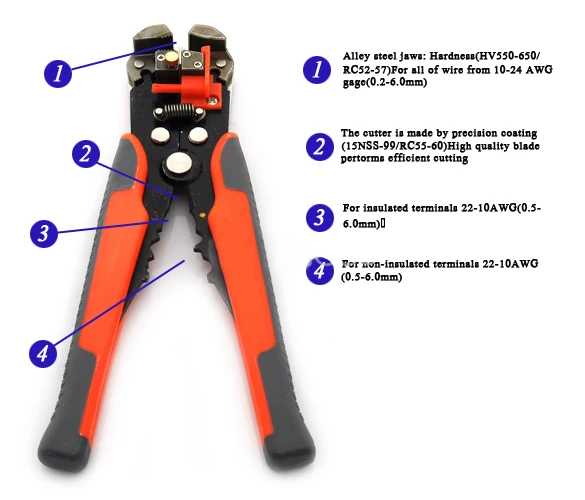 Кабель для зачистки проводов резак клещи обжимные автоматические многофункциональные обжимной зачистки плоскогубцы регулируемые