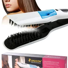 Профессиональная Паровая расческа для волос быстрый выпрямитель для волос Расческа спрей пара Инструменты для укладки светодиодный дисплей 220 В