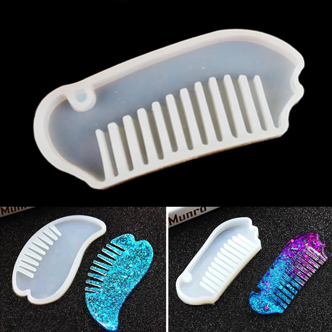 

Comb Silicone Mold durable molds DIY Clear Comb Mold For Epoxy Resin with Real Flower Handmade Jewelry Tools Portable mold