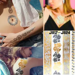 Кружевной бронзирующий пигмент для временных татуировок водонепроницаемый одноразовый имитация тутуировок Женская Татуировка чернила
