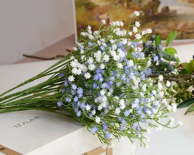 Pu Baby S Breath Plastic Gypsophila Plastic Flowers White Purple
