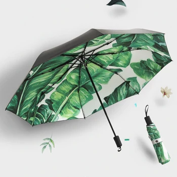 

Umbrella Woman 2018 Fashion 3 Folding Parasol Rain Women Girls Painting Sun Umbrella Anti-UV Umbrellas Umbrella Female parapluie