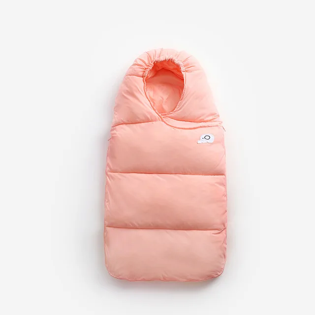 Новинка, детская коляска, зимний конверт для новорожденных, теплый детский спальный мешок, одеяло, Пеленальный спальный мешок - Цвет: Розовый