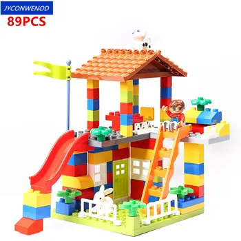 

89-178pcs Large particles Building Blocks Castle Children's educational toys Compatible duploINGlys Child gifts