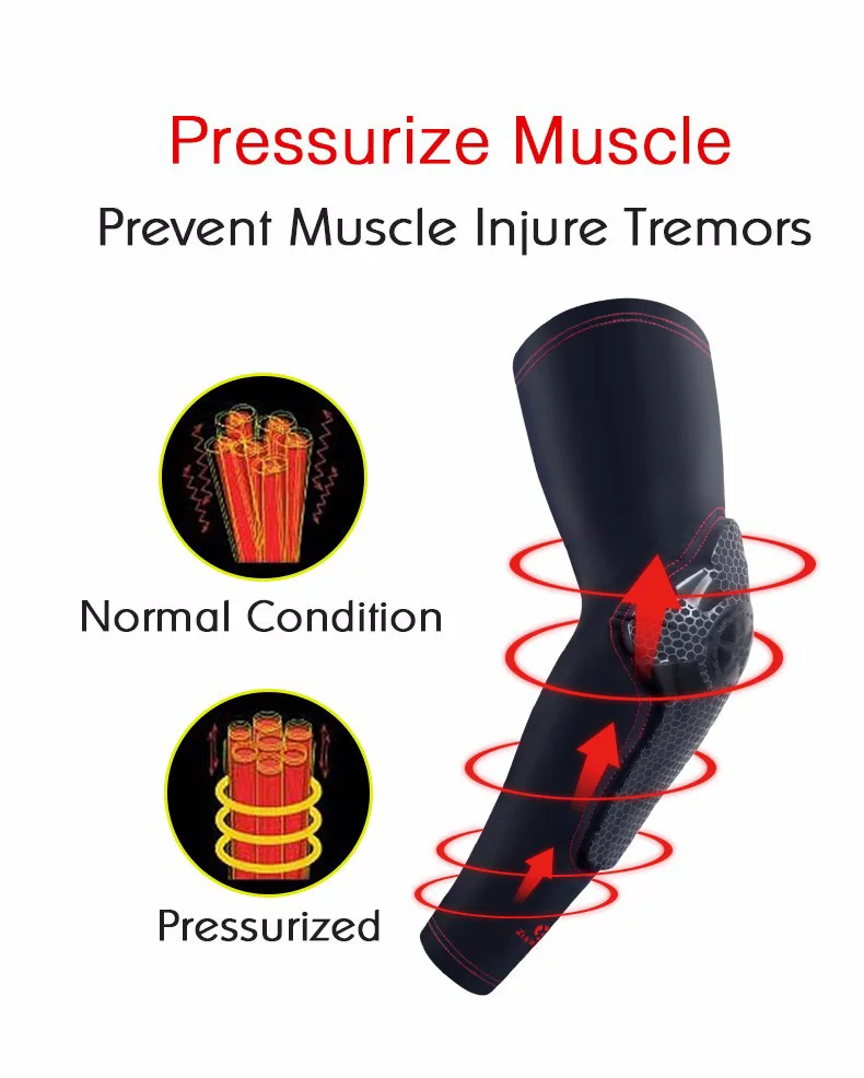 Kuangmi 1 шт. налокотник поддержка брекета Баскетбол рука компрессионный рукав волейбол спорт фитнес Ultra Guard cotoveleira