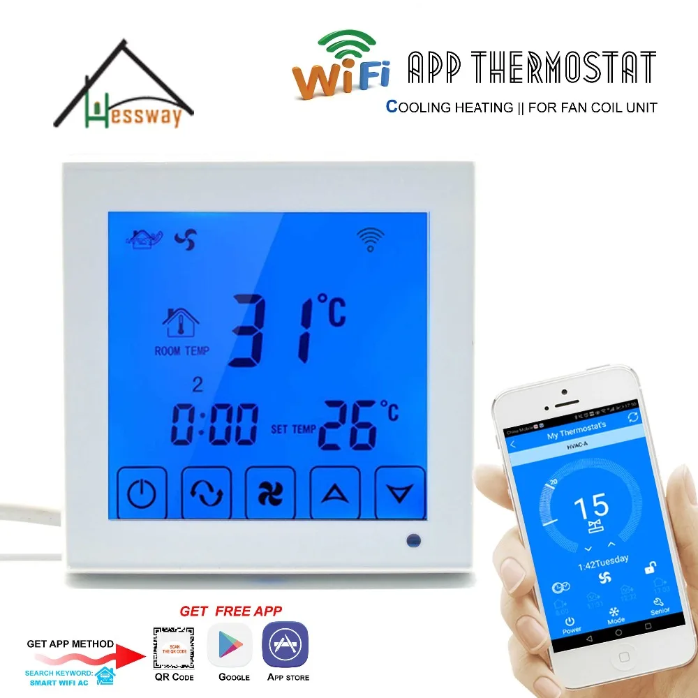 Central Air Conditioner Ratings And Reviews >> HESSWAY 2p 4p Central Air conditioner Cooling Heating Smart WiFi Thermostat for Fan Coil Unit ... Central Air Conditioner Ratings And Reviews >> HESSWAY 2p 4p Central Air conditioner Cooling Heating Smart WiFi Thermostat for Fan Coil Unit ...