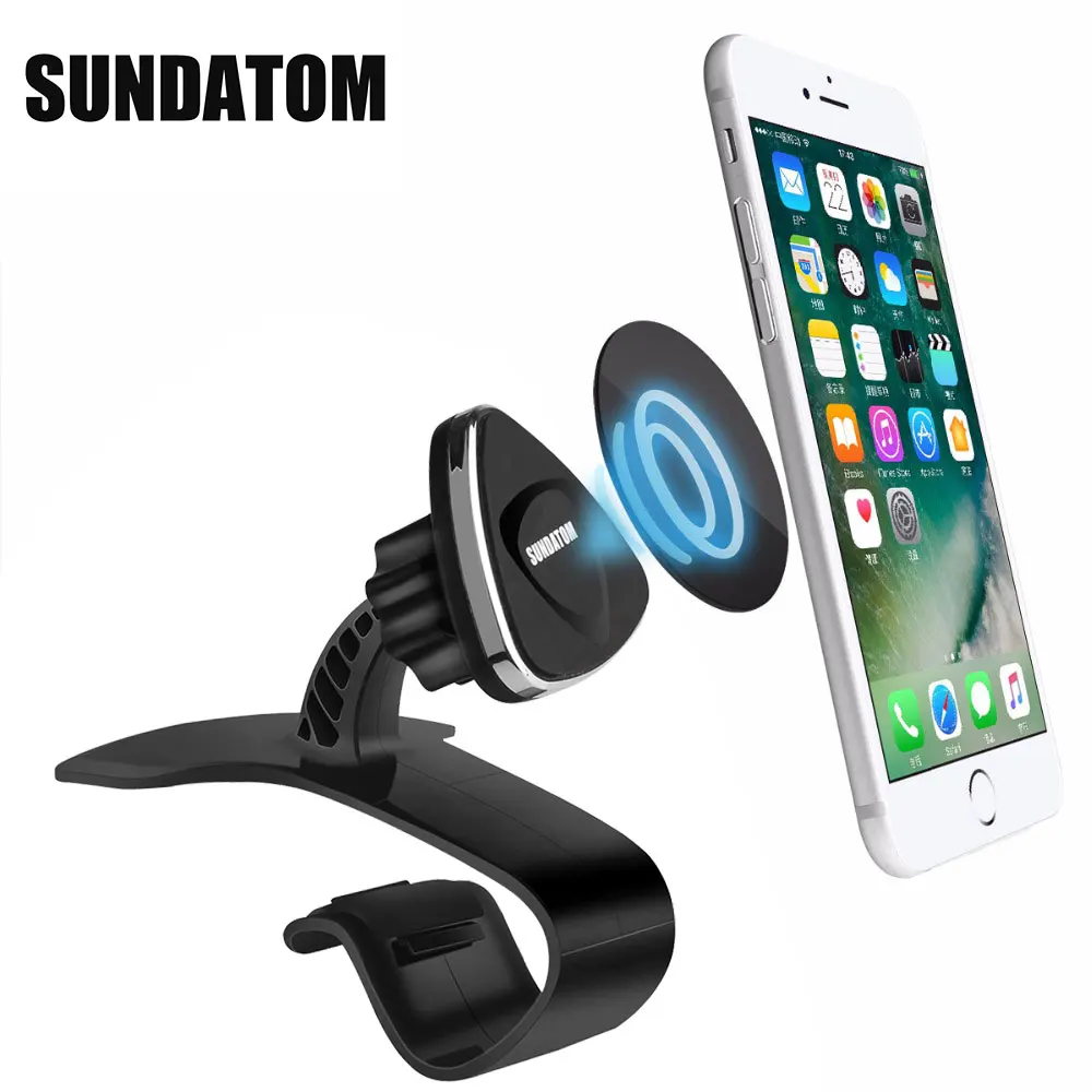 Car Mobile Phone Holder Magnetic Mount Clip On Dashboard