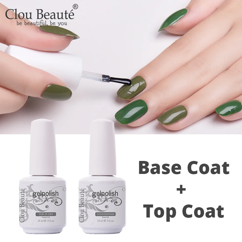 

Clou Beaute UV LED Gel Polish No Wipe Top Base Coat Hybird Gel Varnish 375 Colors Gel Nail Polish Set For Manicure 15ml Nail Gel