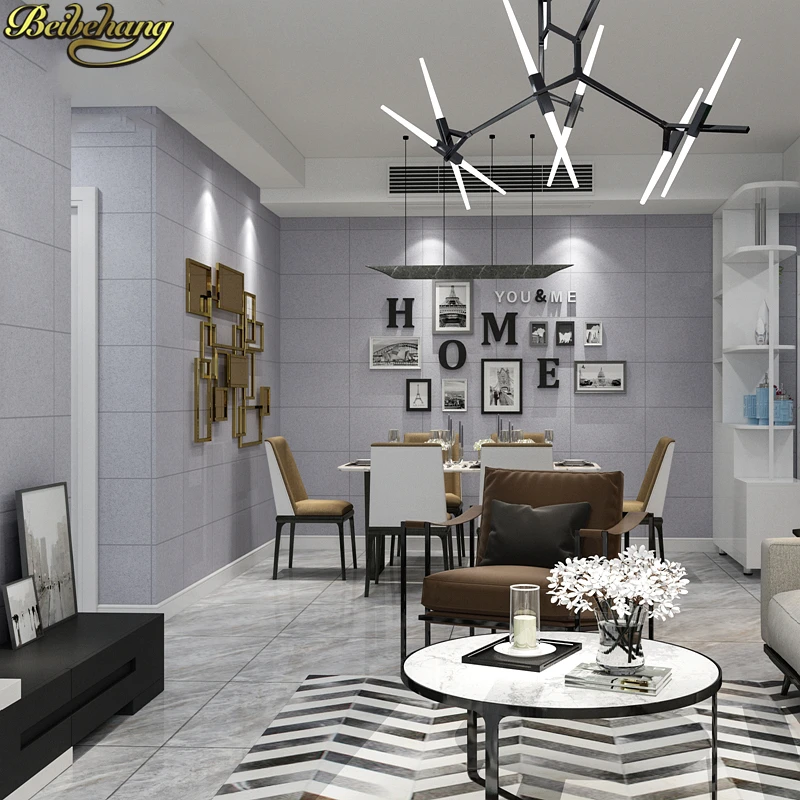 beibehang Simple modern wall paper green cement gray imitation marble pattern lattice 3d wallpaper for living room TV background