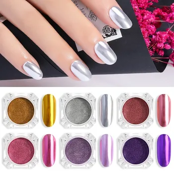 

Shiny Mirror Powder Nail Art Glitter Chrome Pigment Powder Gold Silver Rose Manicure Mirror Nail Gel Polish Glitter Dust I033