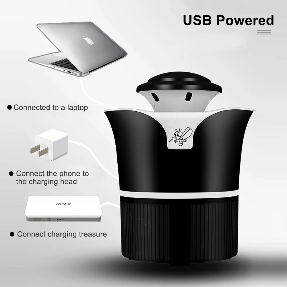 BREFILI USB Mosquito Killer Лампа Электрический анти-убийца насекомых-комаров Fly Ловушка для насекомых лампа Светодиодный УФ фонарь для беременных женщин младенцев