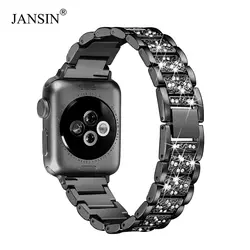 Bling Diamond часы полосы для Apple watch 38 мм 40 мм 42 мм 44 мм ремешок Женщины из нержавеющей стали для iwatch серии 4 3 2 браслет
