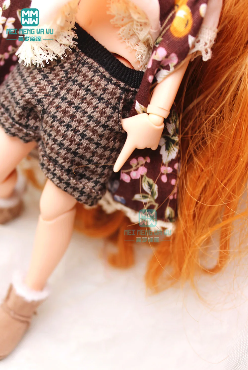 

1PCS Blyth Doll Clothes fashion plaid cuff shorts for Blyth Azone 1/6 doll accessories