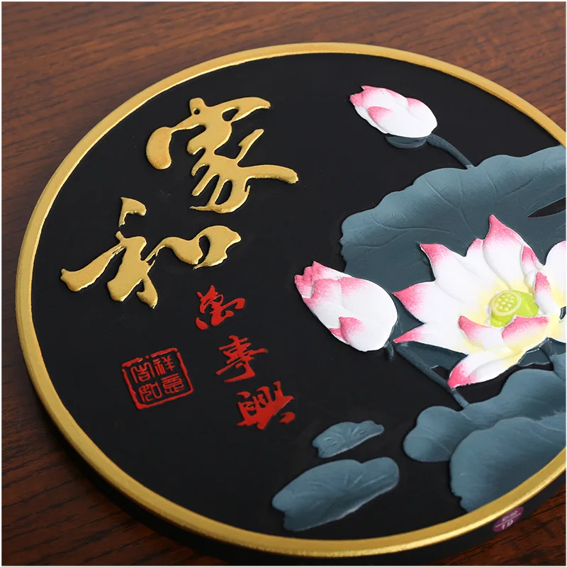 26.8 سنتيمتر عالية الصينية الفحم نحت الحرف اليدوية زينة التذكارية القرص خزانة تلفزيون مجلس الوزراء الزينة في المنزل