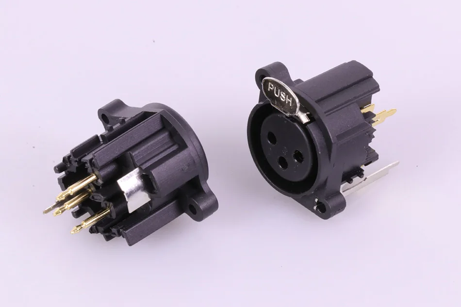 50 пар/100 шт. XLR разъема черного Пластик 3pin мужской/женский Джек Панель Крепление с