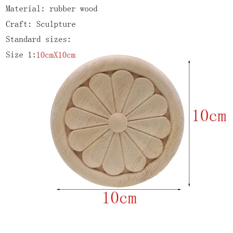 Рамка двери шкафа декоративные фигурки деревянные аппликации для мебели Неокрашенный резной угловой Onlay украшения дома аксессуары - Цвет: 10cmX10cm