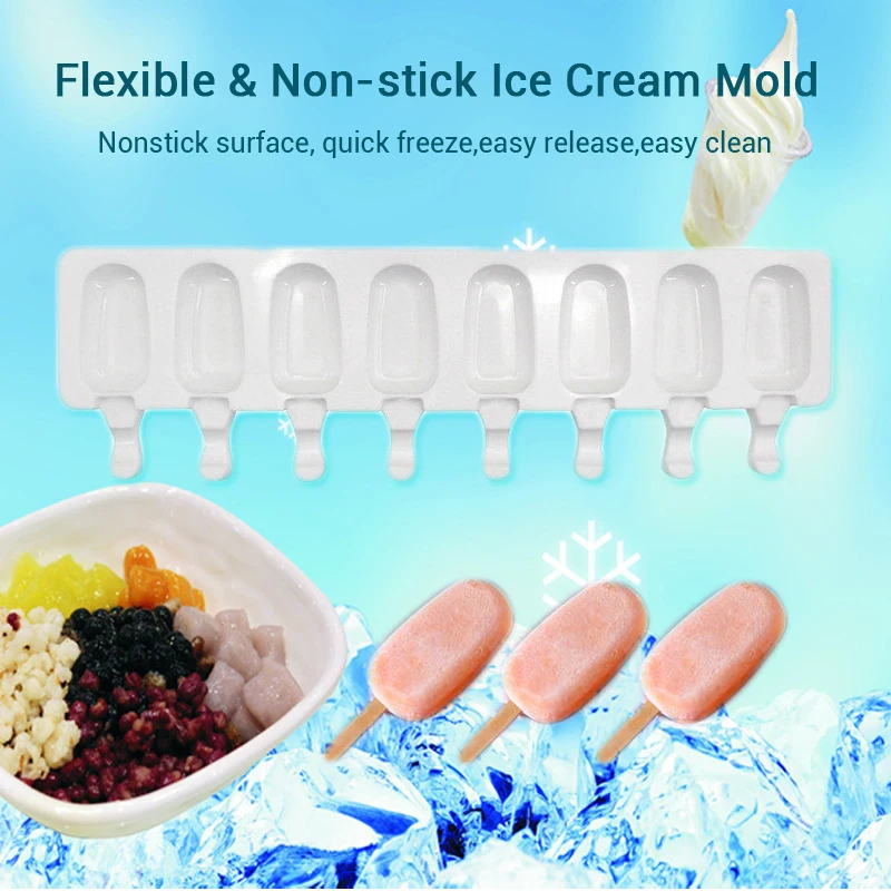 8 ячеек форма для изготовления мороженого Popsicle DIY силиконовый лед производитель кубиков Frozn конфеты бар форма пищевой силикон для леденца соски