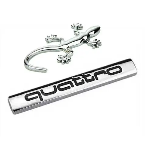 2Pcs Black/&Red Quattro Badge Emblem Rear Trunk Sticker A3 A4 A5 A6 A7 Q3 Q7 TT