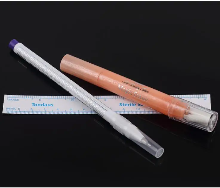 10pcs Magic Eraser Pen Marker Pen Ruler Kits Styling Positioning Pen Remove Clear Marker Pen for