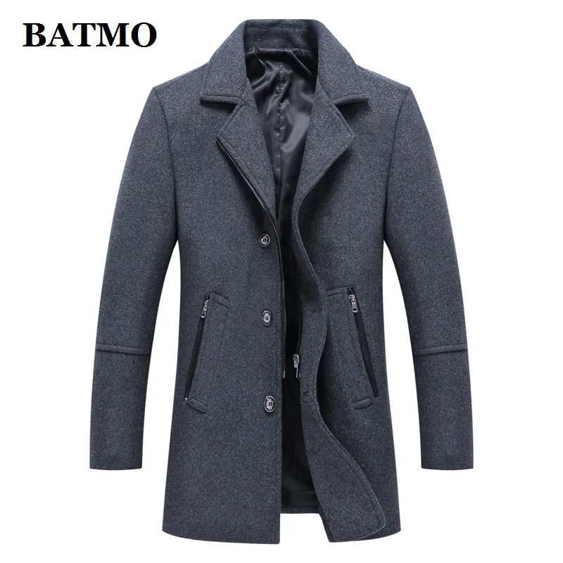 BATMO 2019 Новое поступление осенний высококачественный шерстяной Повседневный Тренч для мужчин, мужские зимние куртки, большие размеры 69308