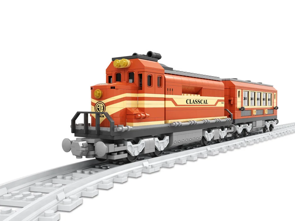 Model building kits compatible with lego city Transportation Track Train 1032 3D blocks Educational toys hobbies for children | Игрушки и