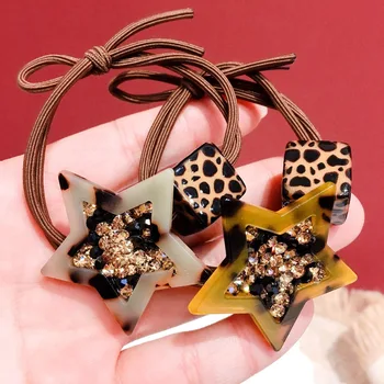 

Women Lady stars Fashion Elastic Hair Ring Luxury Crystal Hair Rubber bands Rope Headbands Hair Accessories for Women & Girls