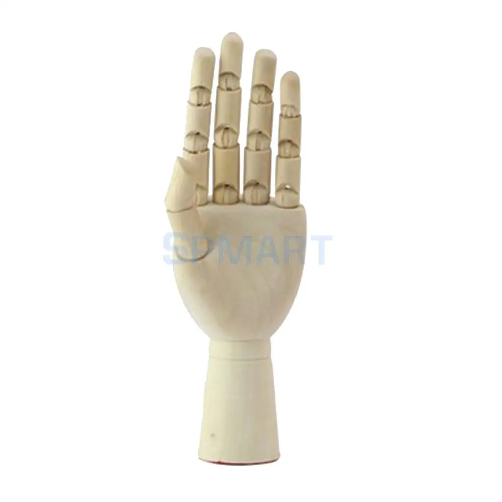 18cm Jointed Wooden Hand Mannequin Hand Artist Sketching Manikin Aid Jewelry Stand Watch Rack Window Display Photography Props