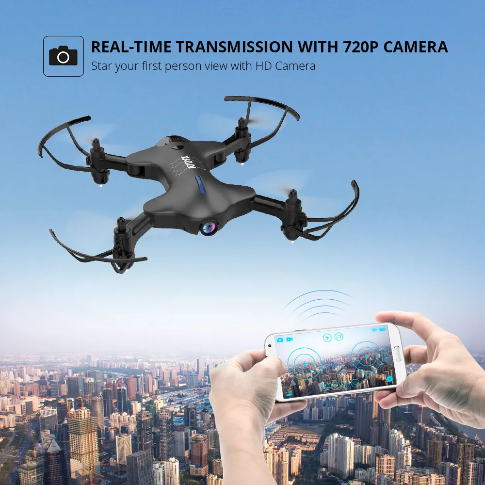 

ATOYX Drone With Camera 4k Wide Angle Camera Drone HD RC Quadcopter FVP WIFI High 4CH Headless Altitude Hold Mode