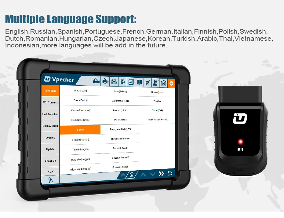 Vpecker OBD2 WiFi автомобильный диагностический инструмент Автомобильный сканер планшет OBD полная система сброса масла ABS SRS Профессиональный сканирующий инструмент