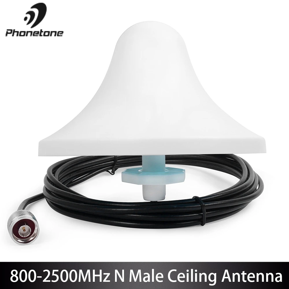 

Indoor Ceiling Antenna 850~2500MHz 5dBi N Male Connector Omni-Directional Internal Antenna For Cellular Signal Booster+5m Cable