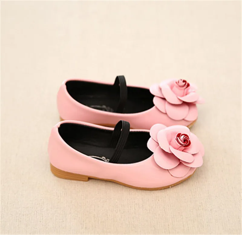 Xinfstreet/Обувь для девочек; искусственная кожа принцесса с цветами; красивая дизайнерская обувь для маленьких девочек; размеры 21-36