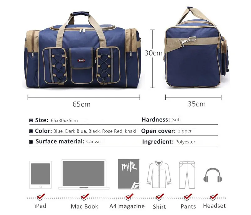 Для мужчин дорожные сумки большой Ёмкость хранения Организатор модные холщовые дорожные сумки ручной упаковочные, багажные, кубической формы складные сумки мульти-карман