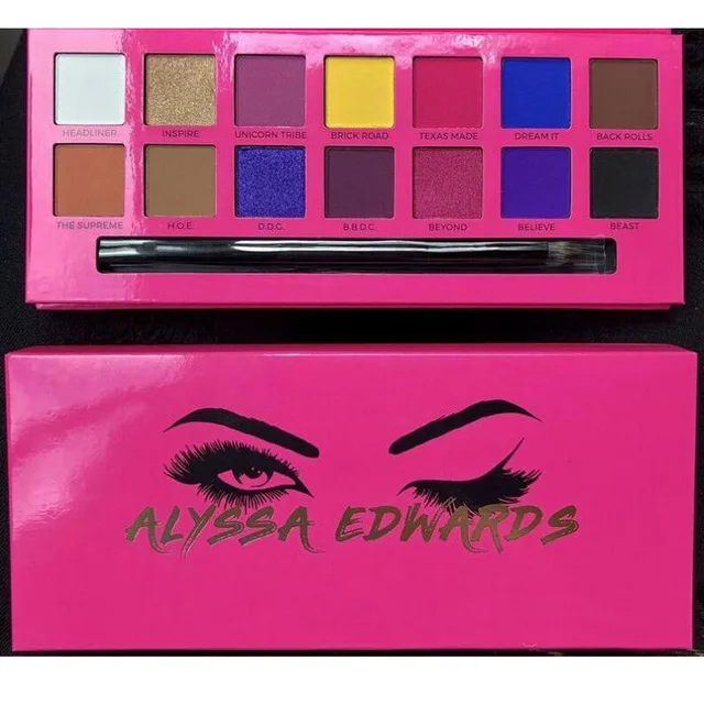 

Newest AB Eye Cosmetics Alyssa Rose Red Eye Shadow Palette 14 Colors Matte Pressed glam Eyeshadow Palette with makeup brush