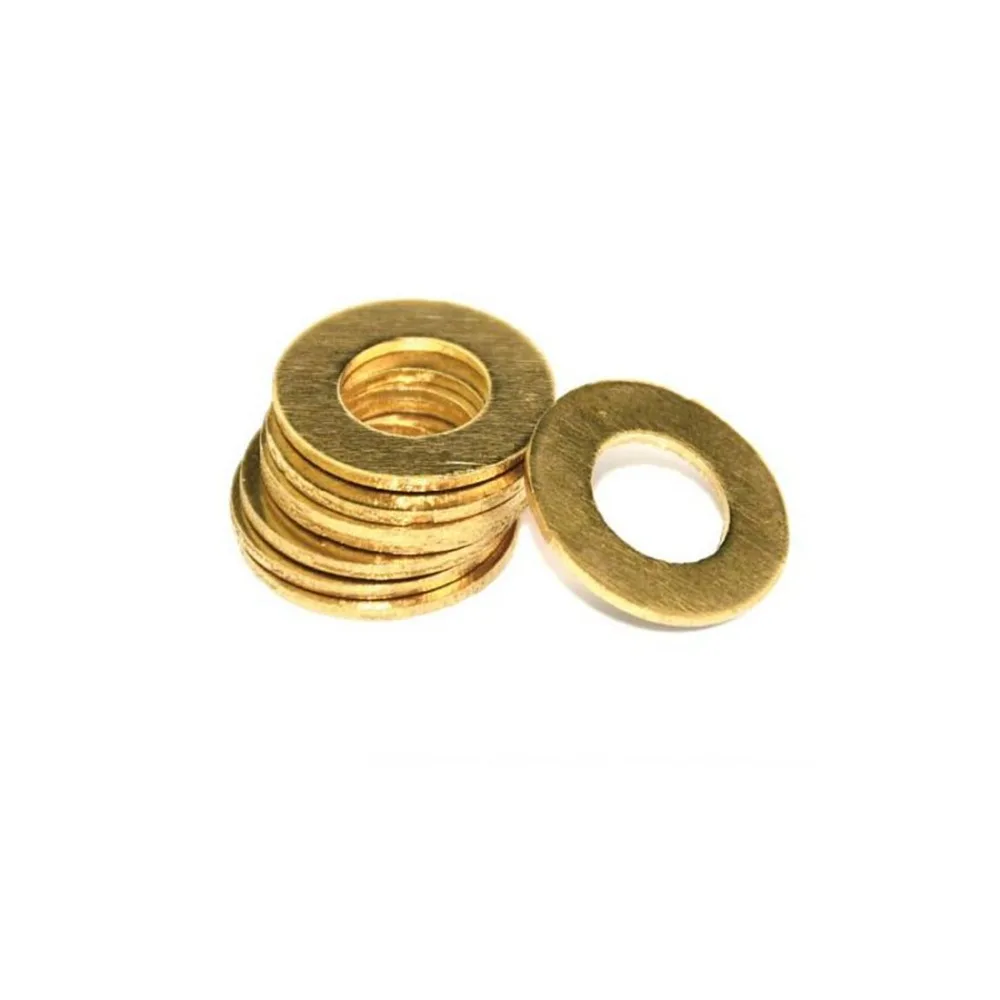 

10pcs Copper flat washer shim gasket oil seal fitting multiple sizes M8 M10 M12 M14 flat washers