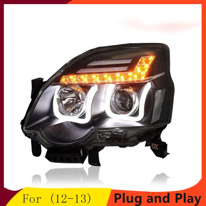 

Car Headlights for Nissan X-trail LED xtrail 12-13 Headlight LED DRL Double Beam Lens HID KIT Xenon Headlamp Front light