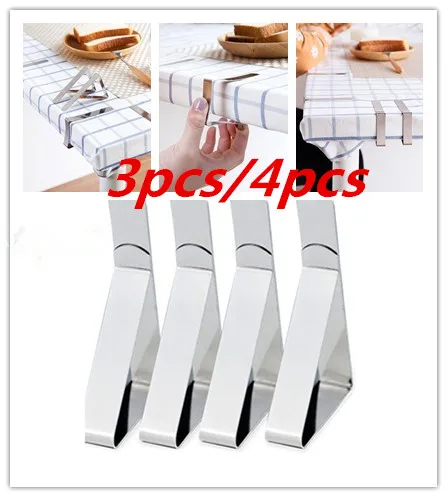 

3/4 Pcs Tablecloth Clip Stainless Steel Adjustable Table Cover Holder For Home Wedding Party Picnic Clamp Tools