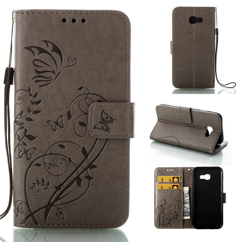 

Butterfly Flower Phone Hoesje For Samsung Galaxy A5 2017 Flip Case Stand Silicone Cover For Samsung Galaxy A5 2016 Leather Case