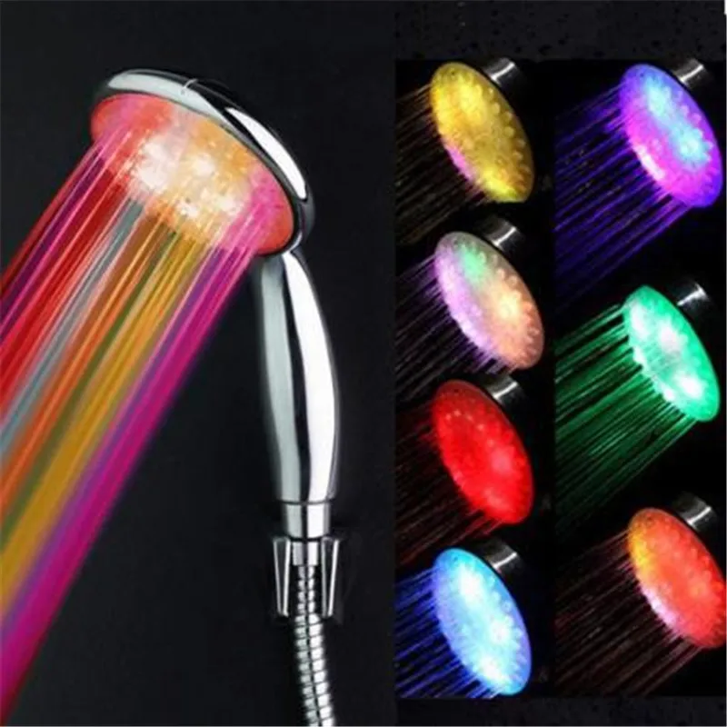 LED Shower Head RGB Light Temperature Control Color Change Bath Faucet