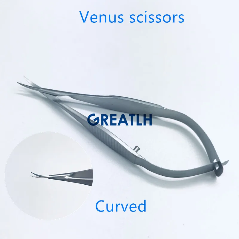 ss- Curved Ножницы из нержавеющей стали/титанового сплава офтальмологическая микрохирургическая ножницы 8,5 см Венера хирургические инструменты инструмент для экспериментов с животными - Цвет: ss- Curved