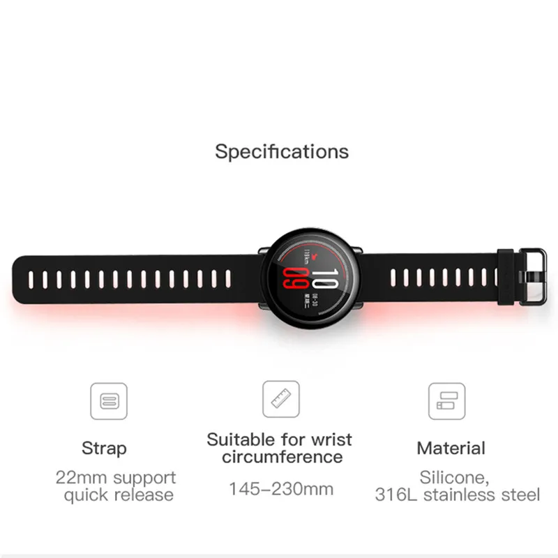 3в1 Huami Amazfit Stratos 2 силиконовый ремешок 22 мм+ TPU caso+ 5 шт. мягкая пленка для экрана для xiaomi Huami Amazfit Pace ремешок для часов