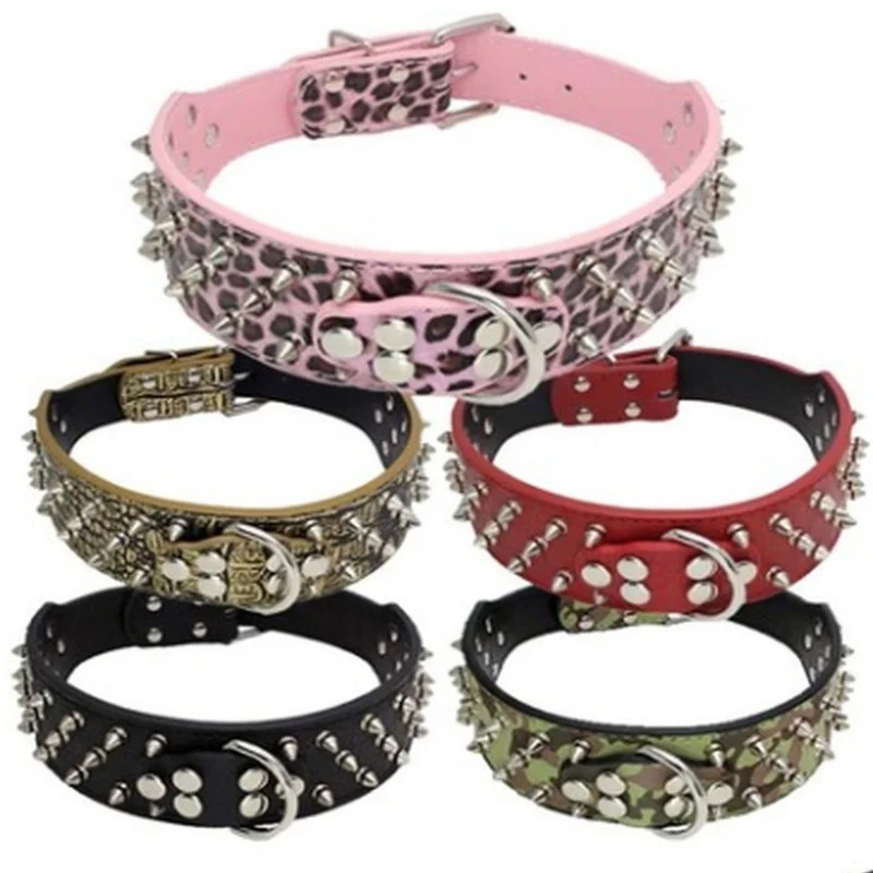 

Dog rivet collar personalized custom leather dog collar for medium large dogs