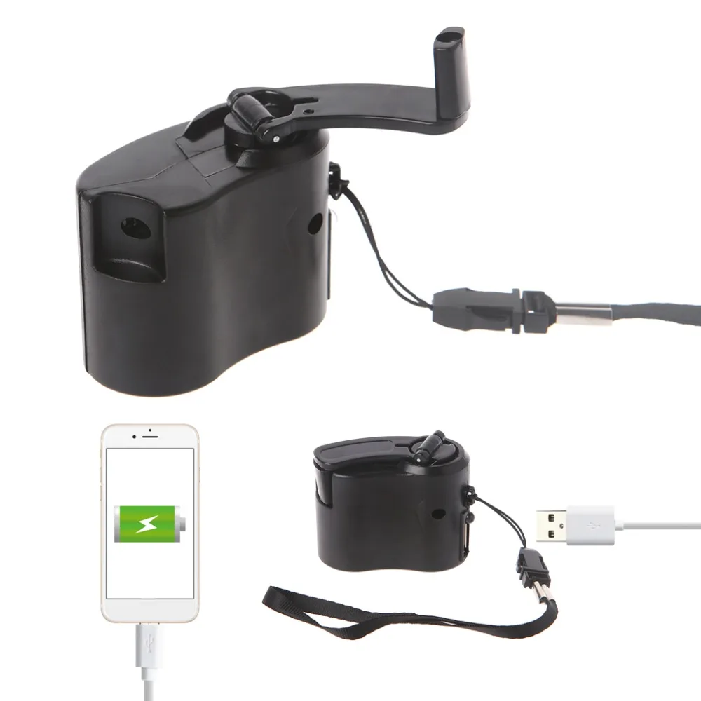 

Manual Charger Emergency Outdoor Portable Hand Power USB Dynamo Crank For Phone